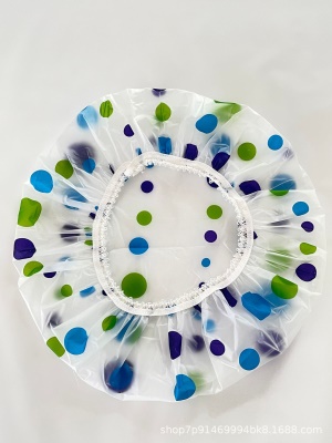 Bonnet de bain transparent à pois colorés