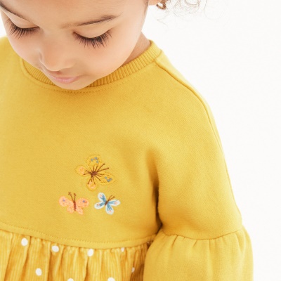 Petite robe maven pour fille avec imprimé à pois rond en coton