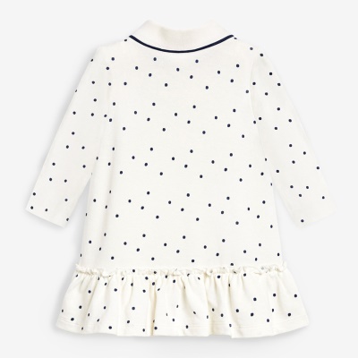 Petite robe maven pour fille à pois ondulés licorne imprimé revers