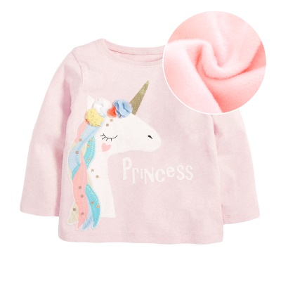 Little maven vêtement pour les filles tricot imprimé licorne rose