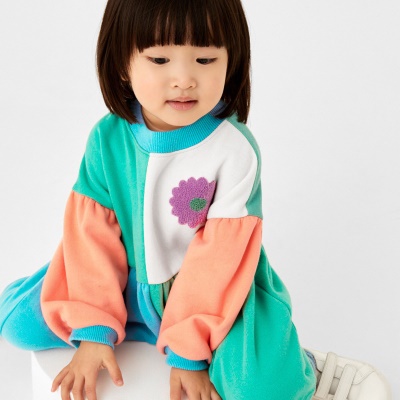 Little maven robe pour fille patchwork couleur coton imprimé