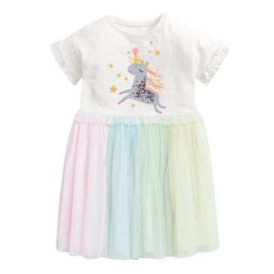 Petite robe maven pour enfants patchwork filé motif imprimé couleur