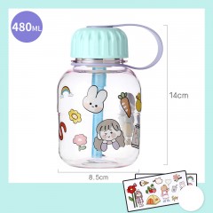 Bouteille en Plastique résistant de paille en silicone 480ml pour enfant