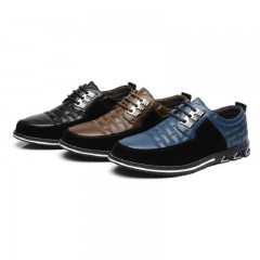 Chaussures en cuir casual à tête ronde confortable pour hommes