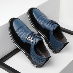 Chaussures en cuir casual à tête ronde confortable pour hommes