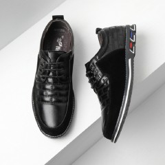 Chaussures en cuir casual à tête ronde confortable pour hommes