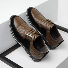 Chaussures en cuir casual à tête ronde confortable pour hommes
