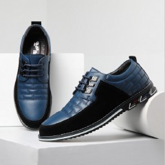 Chaussures en cuir casual à tête ronde confortable pour hommes