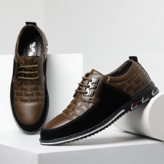 Chaussures en cuir casual à tête ronde confortable pour hommes