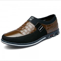 Chaussures en cuir casual à tête ronde confortable pour hommes