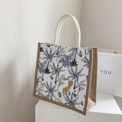 Femme fourre-tout toile fleurs de plantes couleur