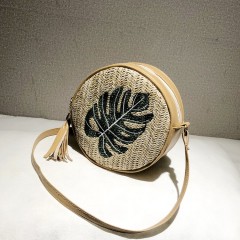 Sac à bandoulière femme brodé rond