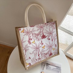 Femme fourre-tout toile fleurs de plantes couleur