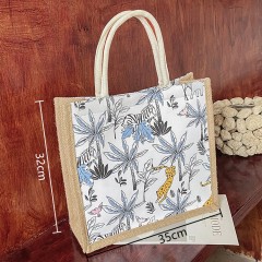 Femme fourre-tout toile fleurs de plantes couleur