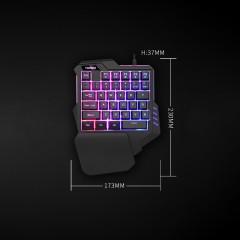 Clavier de jeu G92 à une main avec rétroéclairage couleur