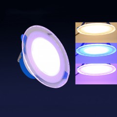 Eclairage Plafonnier LED encastré non-éblouissant à variation de 3 couleurs
