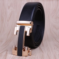 Ceinture en cuir de vache pour les hommes Boucle automatique en cuir véritable