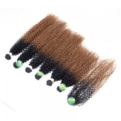 Mèches humaines avec cheveux bouclés de couleur gradient
