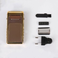 KEMEI rechargeable Razor va-et-vient boîtier en cuir