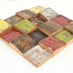 Panneaux muraux de fond en mosaïque de bois