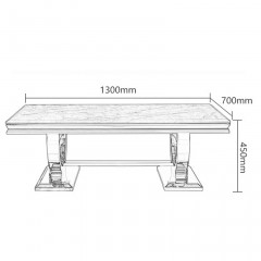 Table basse en acier inoxydable et marbre