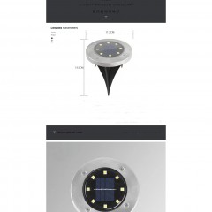Lampe solaire spot extérieure pour chemin Acier inoxydable