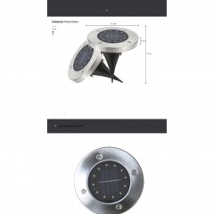 Lampe solaire spot extérieure pour chemin Acier inoxydable