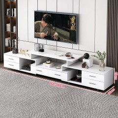 Meuble TV en verre trempé avec tiroirs