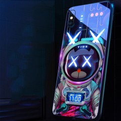 IPhone Coque de protection en verre pour téléphone portable avec lumière led
