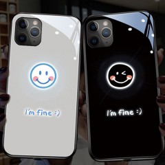 IPhone Coque de protection en verre trempé pour téléphone mobile lumineux
