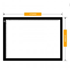 Tablette Lumineuse A3 Dessin Tablette LED pour Croquis Esquisse avec câble USB Prise au norme européenne
