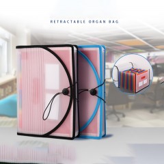 Porte-documents en plastique avec bouton pression multi- compartiments