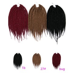 Tresses pour homme et femme de 14 pouces en fibre synthétique