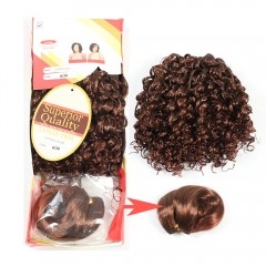 Extension de cheveux synthétique court Deep Wave 10 pouces