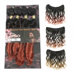Extension de cheveux en fibres synthétiques de 20 pouces bouclé
