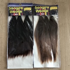 Extension de cheveux lot de 3 pièces 16 pouces de fibres haute température cheveux longs et lisses