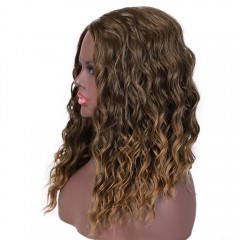 Perruque bouclée  en dentelle fibre synthétique 16 pouces