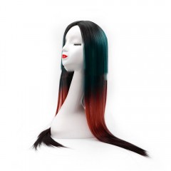 Perruque en fibre synthétique Couleurs dégradées cheveux lisses 28pouces