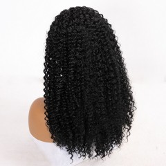 Perruque bandeau en fibre synthétique cheveux noir longs et frisés Deep Wave