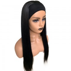 Perruque bandeau en fibre synthétique de haute qualité cheveux longs et raides