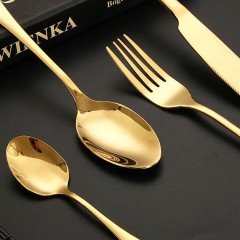 Ensemble de couverts couteaux fourchettes et cuillère en acier inoxydable Boîte en bois