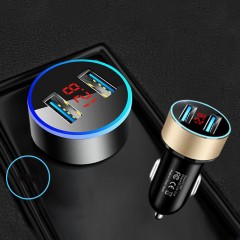 ZHONGXING Chargeur de voiture 3.1A double port USB LED affichage numérique