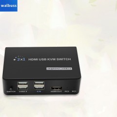 WALBUSS Commutateur HDMI KVM 2 entrées vers 1 sortie 4K haute définition