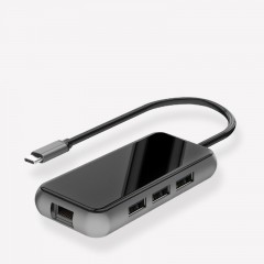 Type C Hub 4K HD verre alliage d'aluminium 3 port USB/ 1 port RJ45/ HDMI/  type C