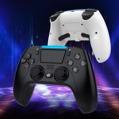 Manette de jeu pour PS4 Bluetooth 4.0 avec bande lumineuse double vibration compatible Pc et Android