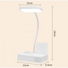 Lampe de table de protection des yeux Luminosité à trois niveaux à régler avec support de téléphone portable et Porte-stylo