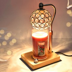 BAILI lampe de table d'aromathérapie avec support de lampe en bambou et bois lampe à cire fondue