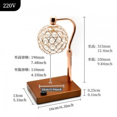 BAILI lampe de table d'aromathérapie avec support de lampe en bambou et bois lampe à cire fondue