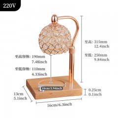 BAILI lampe de table d'aromathérapie avec support de lampe en bambou et bois lampe à cire fondue