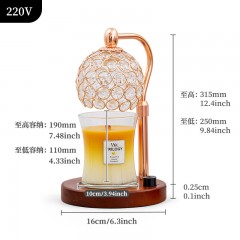 BAILI lampe de table d'aromathérapie avec support de lampe en bambou et bois lampe à cire fondue